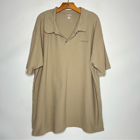 Carhartt Other - Carhartt Mens Tan Short Sleeve Polo Shirt Size 3X